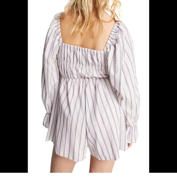 NWT Topshop stripe bow tie sleeve romper size 6 - Picture 2 of 7